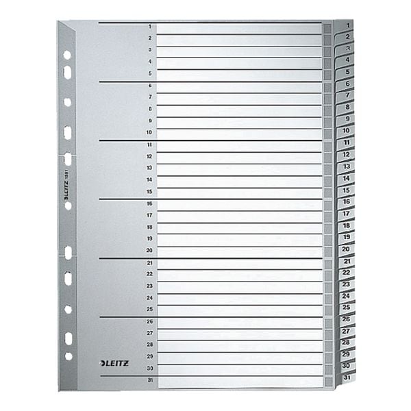 Leitz Kunststoffregister »1281« 1-31 A4 Maxi grau, 23.8x29.7 cm Image