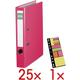 25 Ordner »Exclusive I« inkl. 1x Haftstreifen rosa, OTTO Office, 5x32x28.5 cm