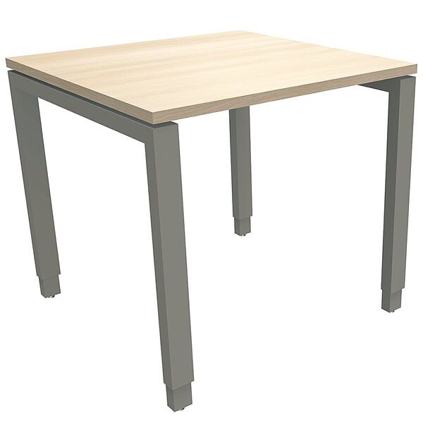 fm Büromöbel Manuell höhenverstellbarer Schreibtisch »Oldenburg« 80 cm 4-Fuß Rechteckrohr braun, 80x85x80 cm