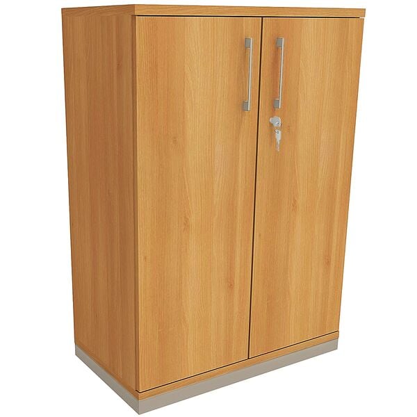 fm Büromöbel Aktenschrank abschließbar für 3 Ordnerhöhen Breite 80 cm »Oldenburg« braun, 80x113.3x44.2 cm Image