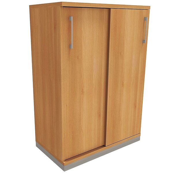 fm Büromöbel Schiebetürenschrank »Oldenburg« 3 OH 80 cm braun, 80x113.3x44.2 cm