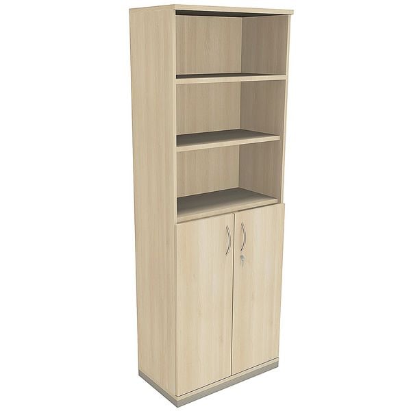 fm Büromöbel Kombischrank »Sidney« 6 OH 3 offene Fächer 2 Türen braun, 80x222.1x44.2 cm