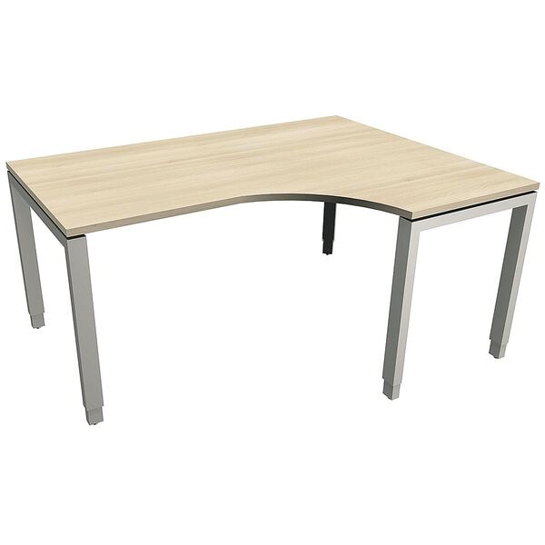 fm Büromöbel Winkelschreibtisch rechts »Oldenburg« 160 cm breit 65-85 cm hoch Rechteckrohr braun, 160x85x80 cm