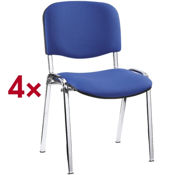 Nowy Styl 4er-Set Stapelstühle »ISO 4L« chromfarbenes Gestell blau, 48x45 cm