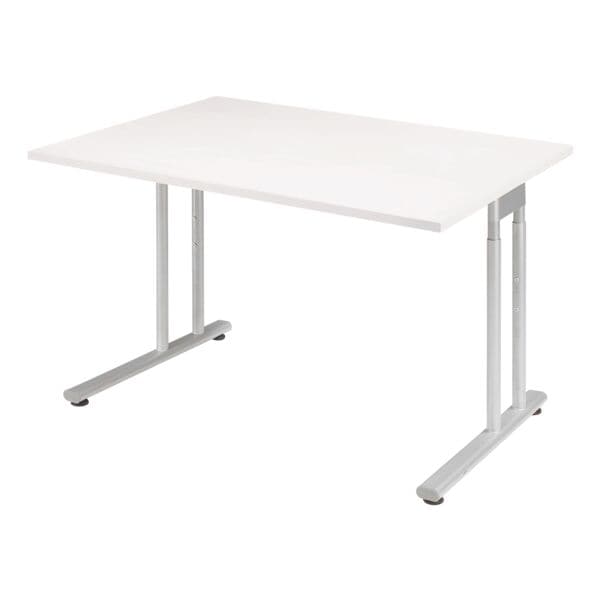 Geramöbel Schreibtisch »Lissabon« 120 cm manuell höhenverstellbar grau, 120x82x80 cm