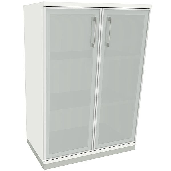 fm Büromöbel Aktenschrank »Oldenburg« 3 OH satinierte Acrylglastüren weiß, 80x113.3x44.2 cm Image