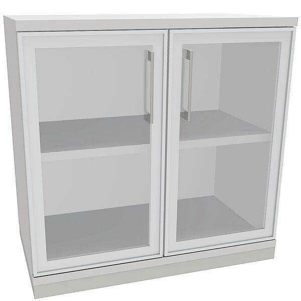 fm Büromöbel Aktenschrank »Oldenburg« 2 OH klare Acrylglastüren grau, 80x78.1x44.2 cm