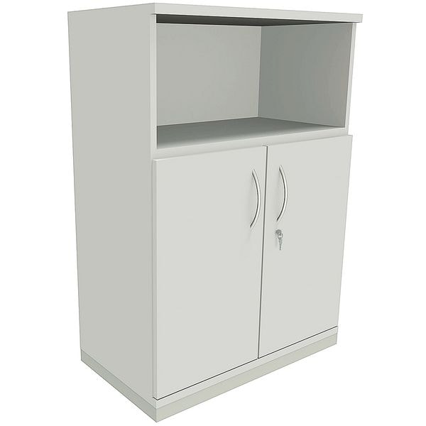 fm Büromöbel Kombischrank »Sidney« 3 OH 1 offenes Fach 2 Türen grau, 80x113.3x44.2 cm