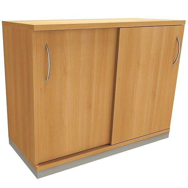fm Büromöbel Schiebetürenschrank »Sidney« 100 cm extrabreit 2 OH braun, 100x78.1x44.2 cm