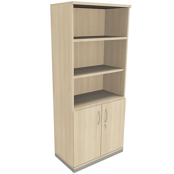 fm Büromöbel Kombischrank »Sidney« 5 OH 3 offene Fächer 2 Türen braun, 80x186.9x44.2 cm