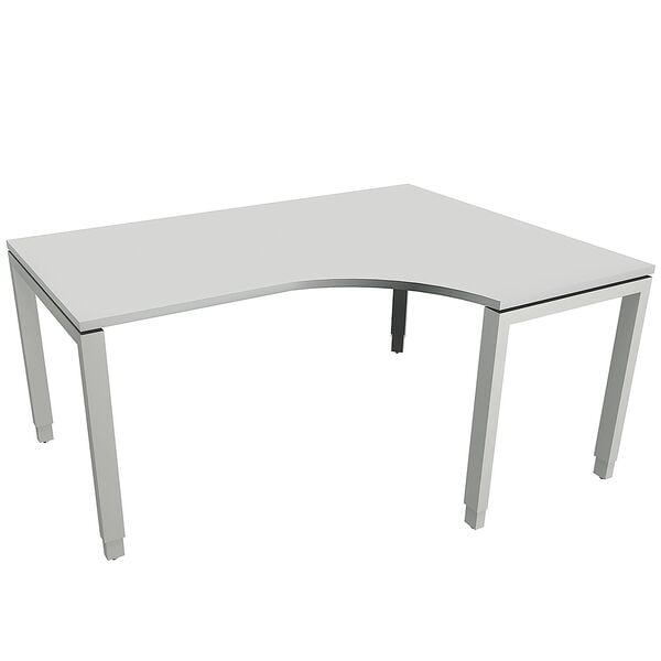 fm Büromöbel Winkelschreibtisch rechts »Oldenburg« 160 cm breit 65-85 cm hoch Rechteckrohr grau, 160x85x80 cm
