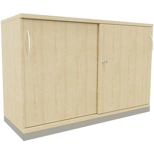 fm Büromöbel Schiebetürenschrank »Fastline« 120 cm breit 2 OH königsahorn, 120x78.1x44.2 cm