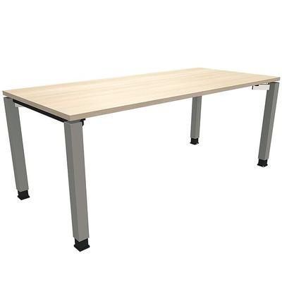 fm Büromöbel Manuell höhenverstellbarer Schreibtisch »Oldenburg« 180 cm 4-Fuß Quadratrohr braun, 180x82x80 cm Image