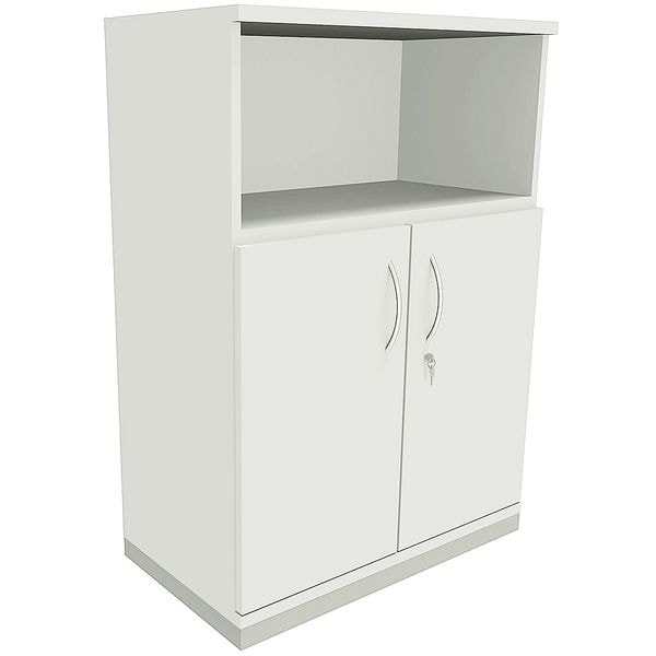 fm Büromöbel Kombischrank »Sidney« 3 OH 1 offenes Fach 2 Türen weiß, 80x113.3x44.2 cm Image
