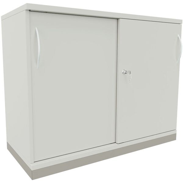 fm Büromöbel Schiebetürenschrank »Sidney« 100 cm extrabreit 2 OH grau, 100x78.1x44.2 cm
