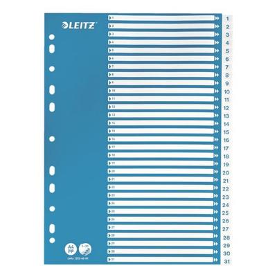 Kunststoffregister »1250« 1-5 A4 weiß, Leitz, 22.5x29.7 cm