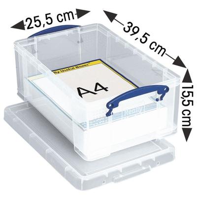 Ablagebox 9 Liter transparent, Really Useful Box, 39.5x15.5x25.5 cm
