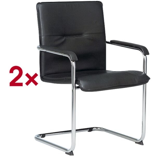 Nowy Styl 2er-Set Besucherstühle schwarz, 40x45 cm