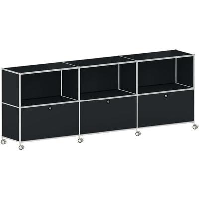 Aktenschrank »System 4« auf Rollen schwarz, viasit, 227.9x82.6x40.4 cm