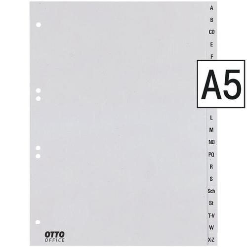 Kunststoffregister A-Z A5 grau, OTTO Office, 16.3×21 cm