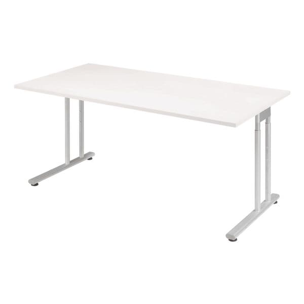 Geramöbel Schreibtisch »Lissabon« 180 cm beim Aufbau höhenverstellbar grau, 180x82x80 cm