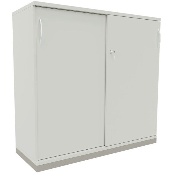 fm Büromöbel Schiebetürenschrank »Fastline« 120 cm breit 3 OH grau, 120x113.3x44.2 cm