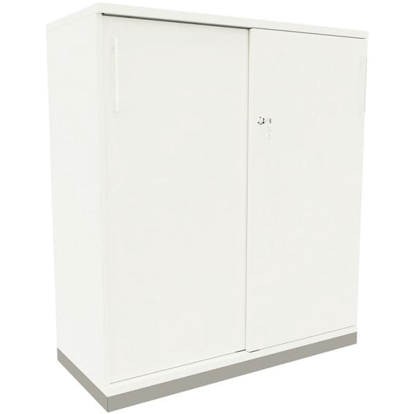 fm Büromöbel Schiebetürenschrank »Oldenburg« 3 OH 100 cm weiß, 100x113.3x44.2 cm Image