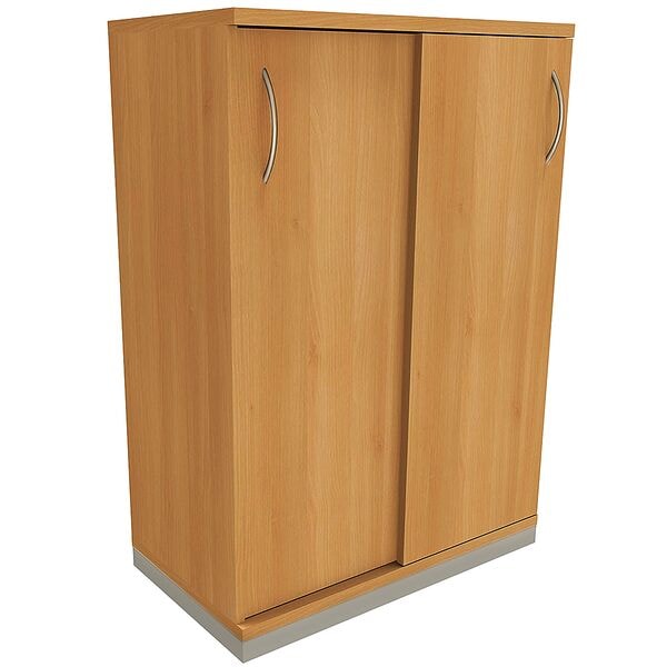 fm Büromöbel Schiebetürenschrank »Sidney« 80 cm breit 3 OH braun, 80x113.3x44.2 cm