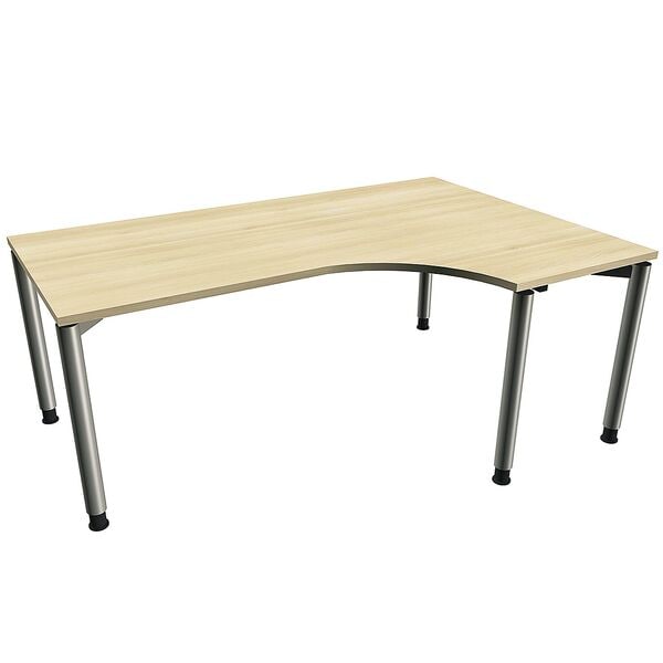 fm Büromöbel Winkelschreibtisch rechts »Oldenburg« 180 cm breit 68-82 cm hoch königsahorn, 180x82x80 cm