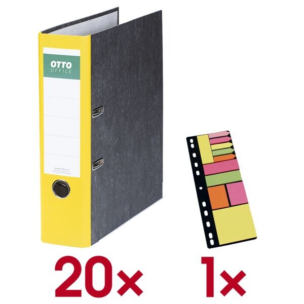 OTTO Office Re 20x Ordner »Future« inkl. 1 Pack Haftstreifen »Universal« gelb, 8x32x28.5 cm Image