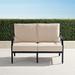 Grayson Loveseat with Cushions in Black Finish - Resort Stripe Aruba, Standard - Frontgate