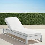 Palermo Chaise Lounge with Cushions in White Finish - Rain Resort Stripe Cobalt, Standard - Frontgate