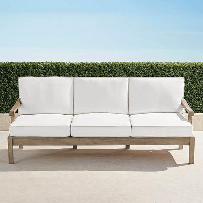 Cassara Sofa with Cushions in Weathered Teak - Standard, Aruba - Frontgate