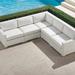 Palermo 5-pc. Modular Set in White Finish - Dove with Canvas Piping - Frontgate