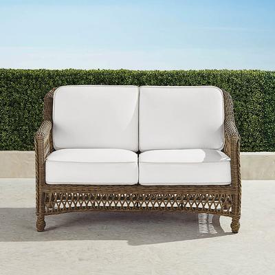 Hampton Loveseat in Driftwood Wicker - Standard, Sailcloth Salt - Frontgate