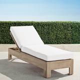 St. Kitts Chaise Lounge in Weathered Teak with Cushions - Sailcloth Sailor, Standard - Frontgate