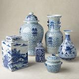 Blue Ming Ceramic Collection - Large Happiness Jar - Frontgate