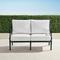 Carlisle Loveseat with Cushions in Onyx Aluminum - Sunbrella Rain, Rain Sailcloth Seagull - Frontgate