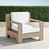 St. Kitts Lounge Chair in Weathered Teak with Cushions - Resort Stripe Indigo, Standard - Frontgate