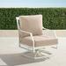 Grayson Swivel Lounge Chair with Cushions in White Finish - Resort Stripe Sand, Standard - Frontgate