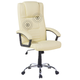 Massagesessel Beige Kunstleder Verschromtes Metall mit Heizfunktion Büro Arbeitszimmer elegant