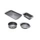 Circulon Momentum Bakeware Set of 4 with Baking Tray, Loaf Tin, Springform Cake Tin & Round Cake Tin - Grey Steel, Dishwasher Safe Baking Set