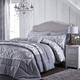 Catherine Lansfield Damask Jacquard King Duvet Cover Set with Pillowcase Silver Grey