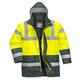 Portwest S466 Men's Waterproof Hi Vis Traffic Jacket - Reflective Safety Coat Yellow/Black Yellow/Green, Medium