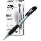 Pentel Champ Mechanical Pencils #2 Lead - 0.5 mm Lead Diameter - Refillable - Black Barrel - 12 / Dozen