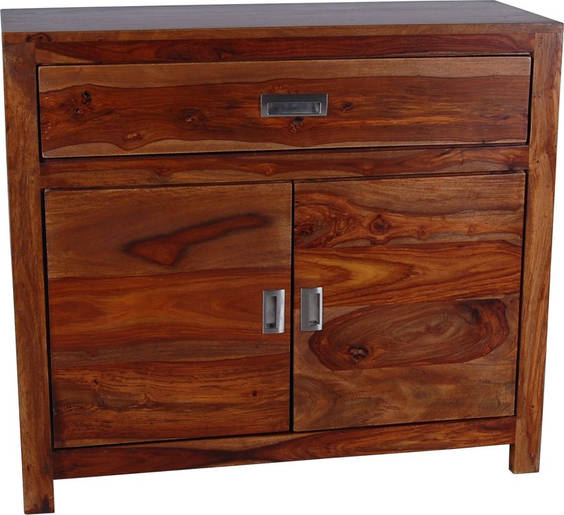 MiaMöbel Bad Kommode 2 Türen / 1 Schublade Massivholz Teak Modern Indien Indisch