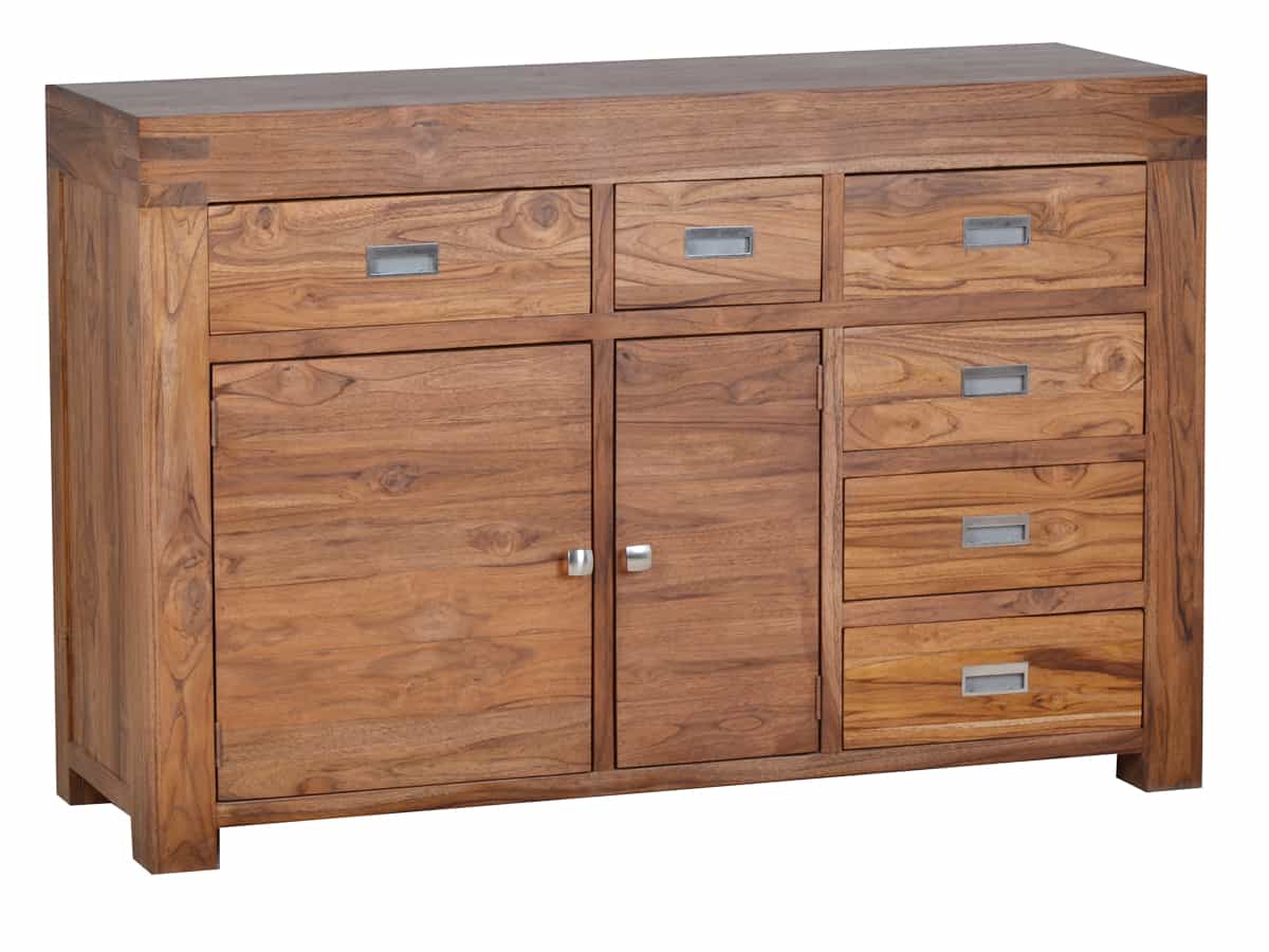 MiaMöbel Sideboard Masala - groß Massivholz Teak Modern Indien Indisch