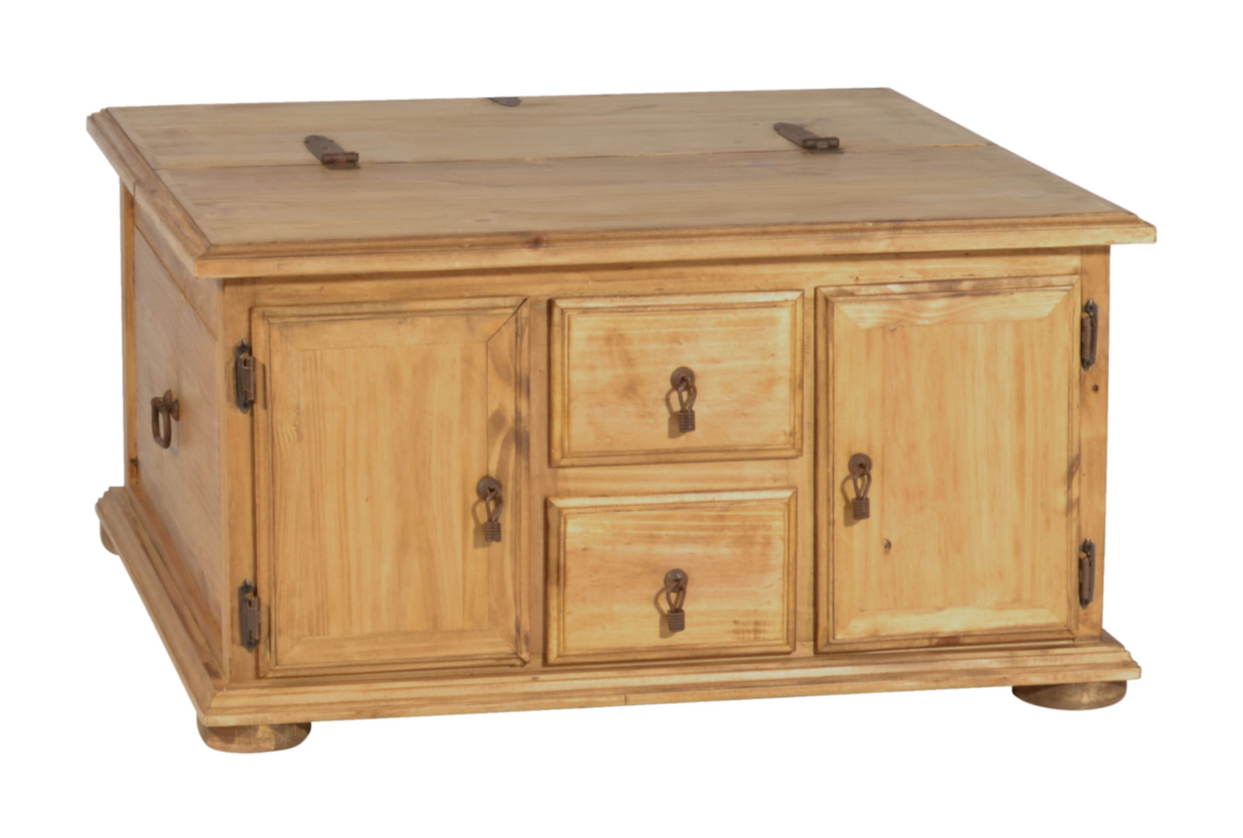 MiaMöbel Mexico Truhentisch 80cm Massivholz Pinie Landhaus Mexiko Möbel Mexikanisch