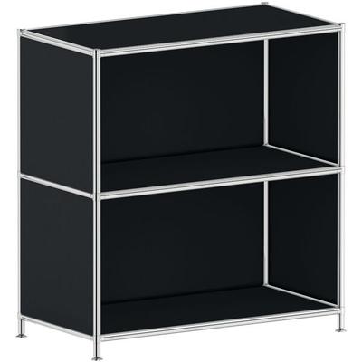 Aktenregal »System 4« breit 2 OH schwarz, viasit, 77.9x80.6x40.4 cm