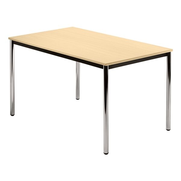 HAMMERBACHER Konferenztisch DR12 »Barcelona« 120x80 cm Rechteckform Gestell silber braun, 120x72 cm